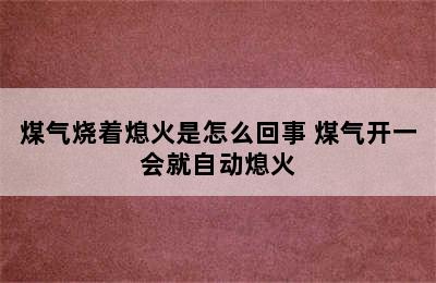 煤气烧着熄火是怎么回事 煤气开一会就自动熄火